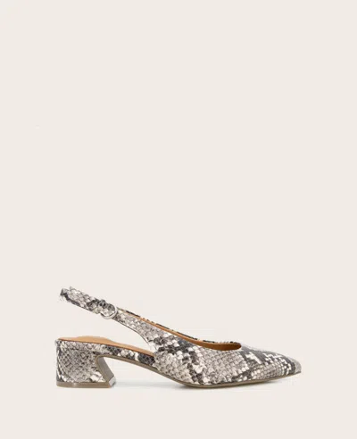 Gentle Souls - Georgia Snake Slingback Heel In Black,white Snake