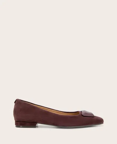Gentle Souls - Hanette Suede Flat In Burgundy