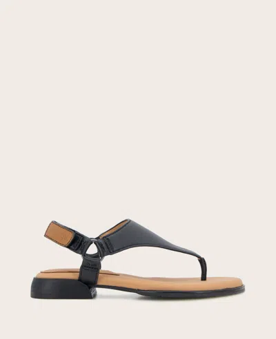 Gentle Souls - Holly Leather Ankle Strap Thong In Black Leather