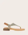 Gentle Souls - Holly Raffia Ankle Strap Thong In Black,tan Raffia