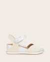 Gentle Souls - Jalleen Metallic Combo Ankle Strap Wedge In Stone Nubuck