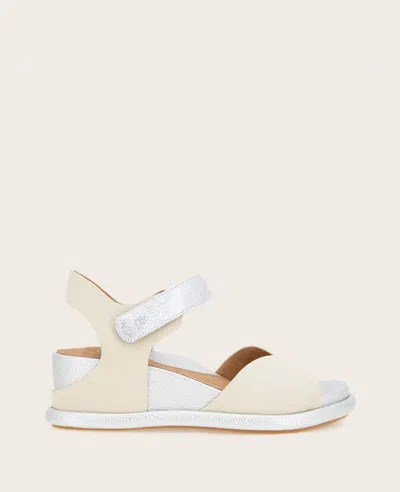 Gentle Souls - Jalleen Metallic Combo Ankle Strap Wedge In Stone Nubuck