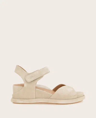 Gentle Souls - Jalleen Suede Ankle Strap Wedge In Taupe Suede