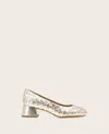 Gentle Souls - Lancine Metallic Woven Heel In Soft Gold Leather