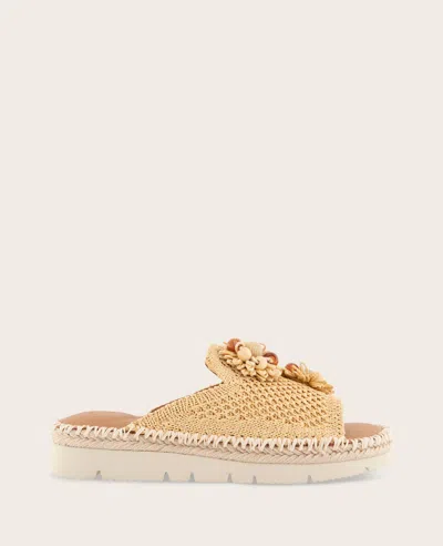 Gentle Souls - Leilani Flower Knit Platform Slip On Sandal In Brown
