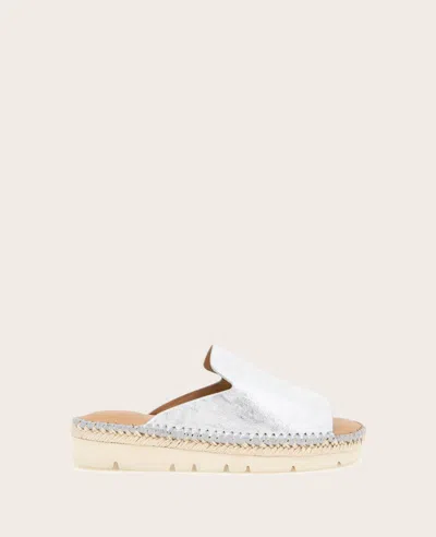 Gentle Souls - Leilani Metallic Platform Slip On In Silver Leather