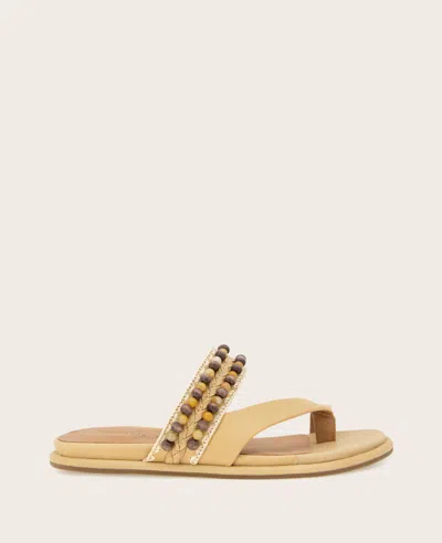 Gentle Souls - Lentini Leather Beaded Sandal In Tan Leather