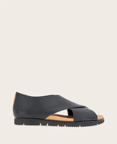 Gentle Souls - Leslie X Band Leather Tread Sole Sandal In Black Leather