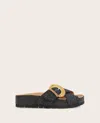 Gentle Souls - Louisa X Band Raffia Platform Slip On In Black Raffia