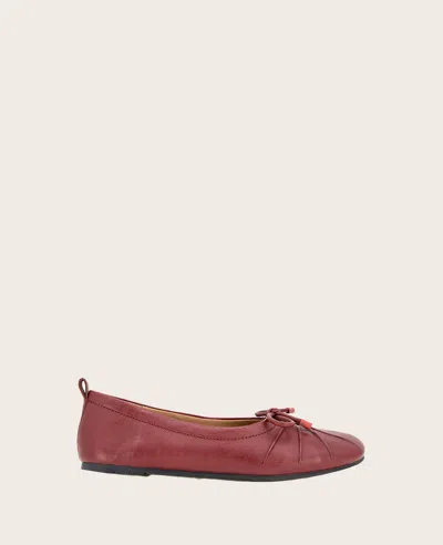 Gentle Souls - Marilyn Leather Pleated Ballet Flat In Rio Red Leather
