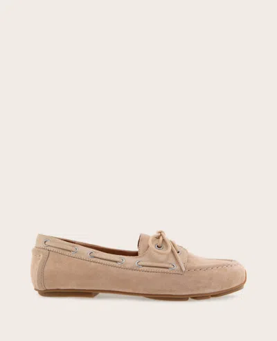 Gentle Souls - Marina Suede Boat Shoe In Warm Sand Suede