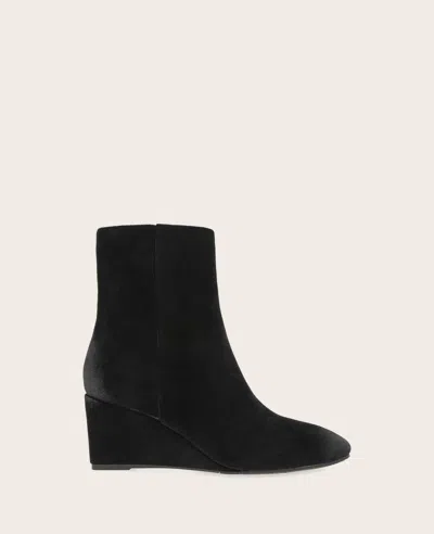 Gentle Souls - Nash Suede Side Zip Wedge Bootie In Black