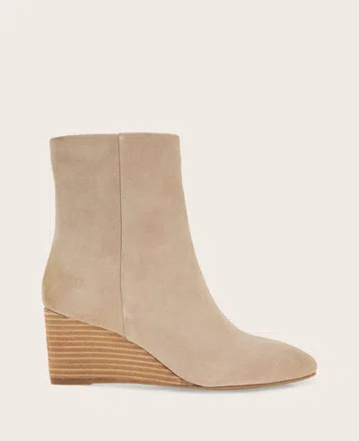 Gentle Souls - Nash Suede Side Zip Wedge Bootie In Brown