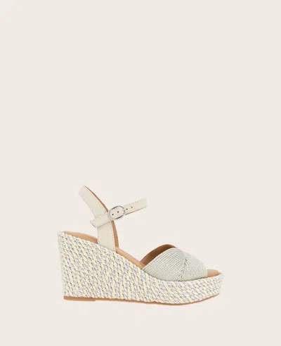 Gentle Souls - Nola Fabric Espadrille Wedge In Stone Fabric