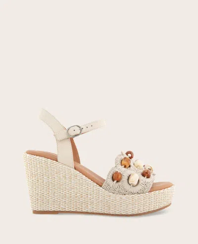 Gentle Souls - Nolina Stone Embellished Espadrille Wedge In White