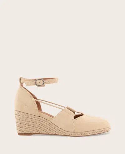Gentle Souls - Ori Suede Closed Toe Espadrille Wedge In Neutral