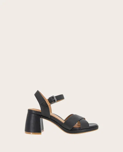 Gentle Souls - Rimini Leather X Heel Sandal In Black Leather