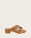 Gentle Souls - River Leather X Band Platform Sandal In Luggage Leather