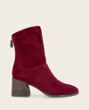 Gentle Souls - Sarnac Suede Side Zip Boot In Burgundy