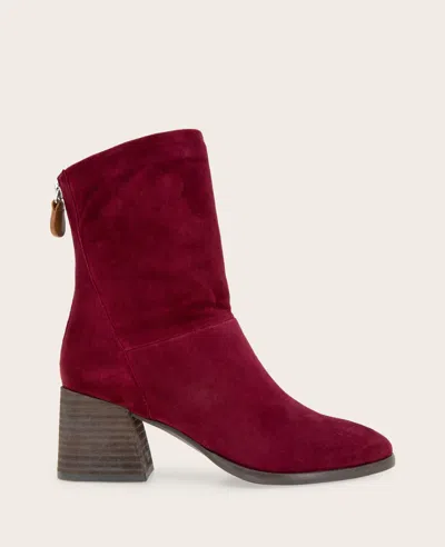 Gentle Souls - Sarnac Suede Side Zip Boot In Burgundy