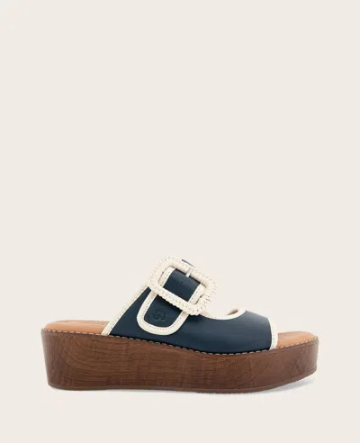 Gentle Souls - Vadylin Leather Buckle Platform Sandal In Multi