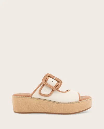 Gentle Souls - Vadylin Leather Buckle Platform Sandal In Nude