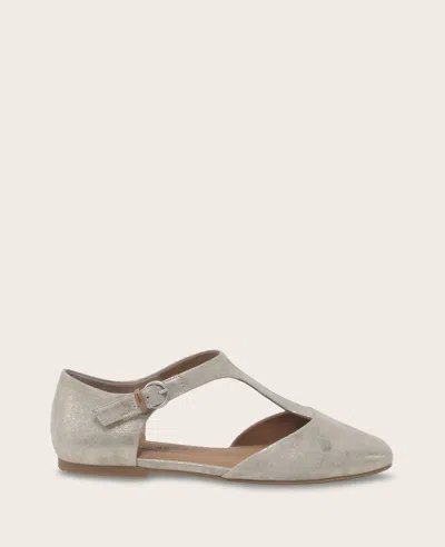 Gentle Souls - Wyatt Metallic T-strap Flat In Gray