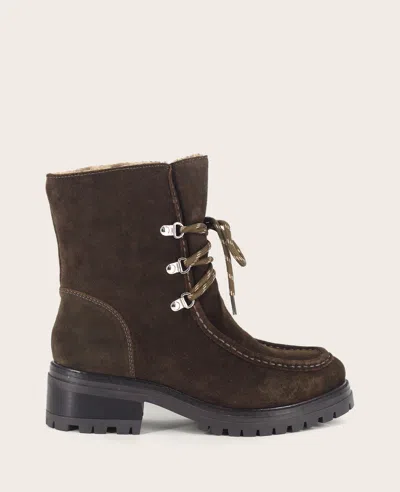 Gentle Souls - Bliss Suede Lace Up Lug Boot In Brown