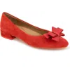 Gentle Souls By Kenneth Cole Abigail Bow Pump In Red Suede