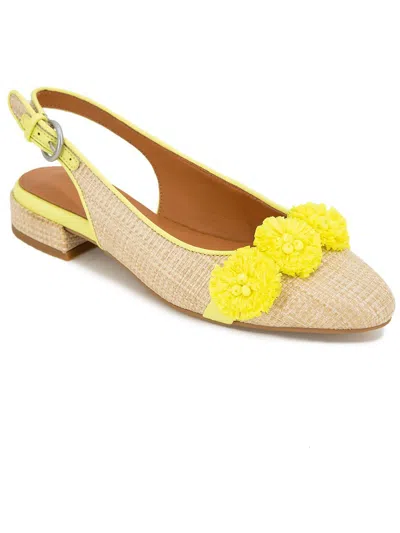 Gentle Souls By Kenneth Cole Anana Womens Woven Slip On Slingbacks In Yellow