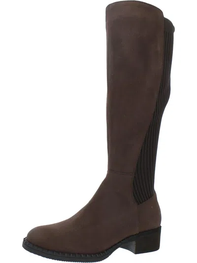Gentle Souls By Kenneth Cole Best Chelsea Tall Boot Womens Leather Knit Knee-high Boots In Brown