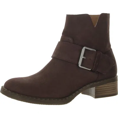 Gentle Souls By Kenneth Cole Best Slit Moto Womens Suede Casual Ankle Boots In Brown