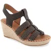 Gentle Souls By Kenneth Cole Caplin Slingback Espadrille Platform Wedge Sandal In Chocolate Leather