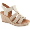 Gentle Souls By Kenneth Cole Caplin Slingback Espadrille Platform Wedge Sandal In Stone Leather