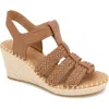 Gentle Souls By Kenneth Cole Caplin Slingback Espadrille Platform Wedge Sandal In Tan Leather