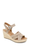 Gentle Souls By Kenneth Cole Caspian Wedge Sandal In Mushroom Nubuck