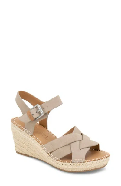 Gentle Souls By Kenneth Cole Caspian Wedge Sandal In Mushroom Nubuck