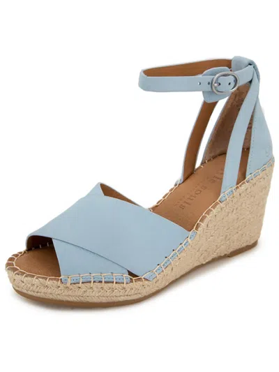 Gentle Souls By Kenneth Cole Charli Womens Leather Sandal Wedge Heels In Multi