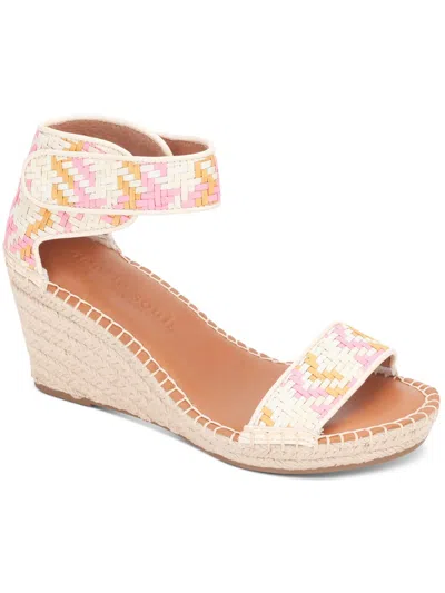 Gentle Souls By Kenneth Cole Charli Womens Suede Ankle Strap Espadrilles In Pink