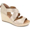 Gentle Souls By Kenneth Cole Corinne Wedge Sandal In Gravel Leather