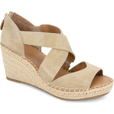 Gentle Souls By Kenneth Cole Corinne Wedge Sandal In Warm Sand Suede