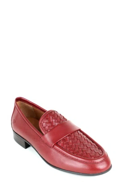 Gentle Souls By Kenneth Cole Crew Woven Leather Loafer In Rio Red Leather