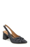 Gentle Souls By Kenneth Cole Diana Slingback Pointed Toe Pump In Black Leather
