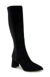 Gentle Souls By Kenneth Cole Dionne Pointed Toe Knee High Boot In Black Suede