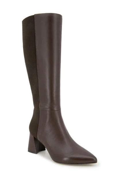 Gentle Souls By Kenneth Cole Dionne Pointed Toe Knee High Boot In Chocolate Leather