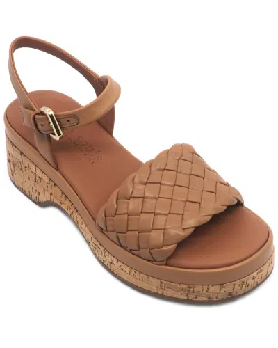 Gentle Souls By Kenneth Cole Dorris Leather Wedge In Brown