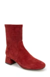 Gentle Souls By Kenneth Cole Elbert Block Heel Bootie In Burnt Red Suede