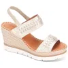 Gentle Souls By Kenneth Cole Elyssa Womens Leather Slingback Wedge Sandals In Blue