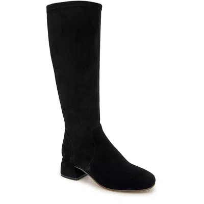 Gentle Souls By Kenneth Cole Emily Stretch Boot Womens Water Resistant Suede Knee-high Boots In Black