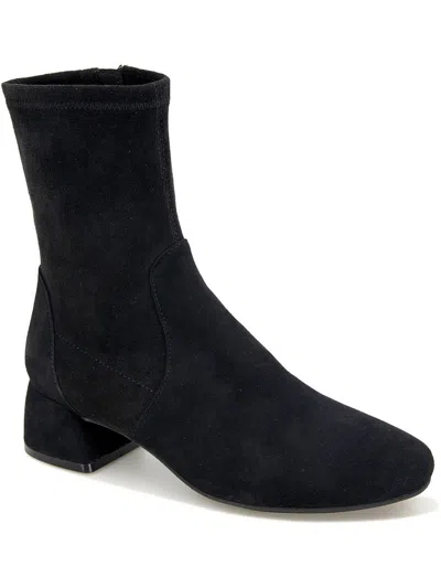 Gentle Souls By Kenneth Cole Emily Womens Suede Block Heel Booties In Black Suede